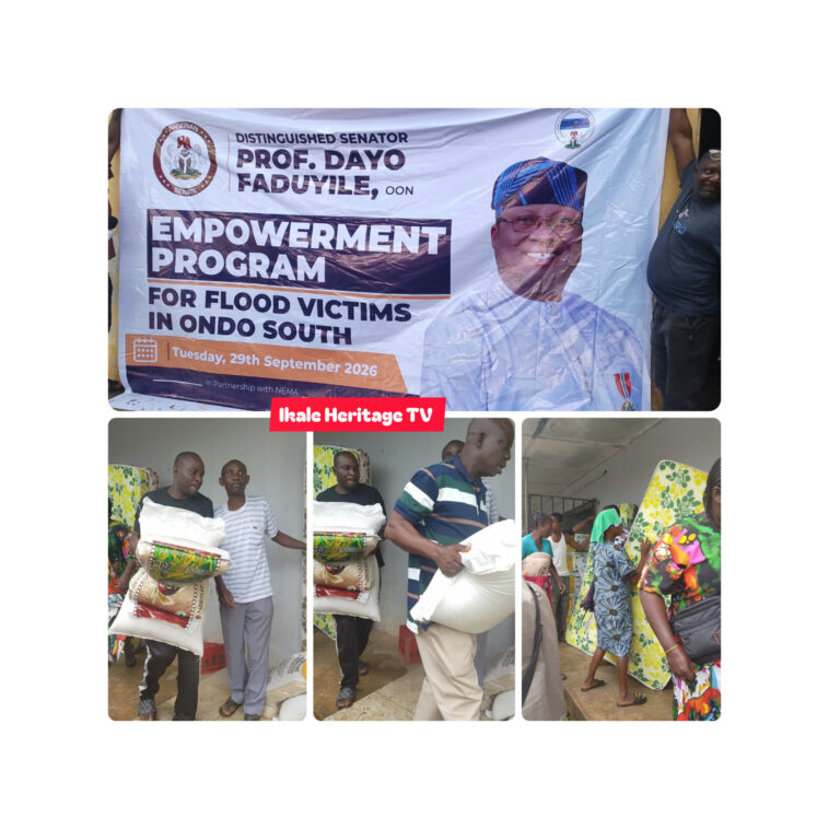FLOOD: SENATOR FADUYILE DISTRIBUTES RELIEF MATERIALS TO ONDO SOUTH FLOOD VICTIMS ‎